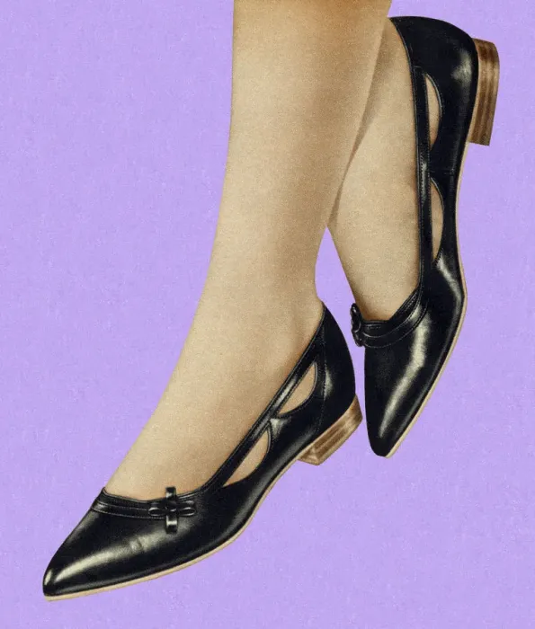 Framed Print : Woman Wearing Black Flats Framed Print : Woman Wearing Black Flats