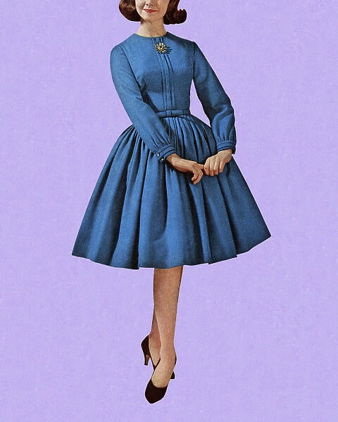 Woman Wearing Blue Dress