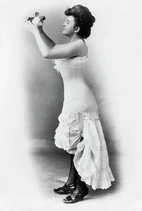 Framed Print : Woman Wearing a Corset Framed Print : Woman Wearing a Corset