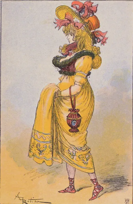 Framed Print : Woman Wearing Early French Designs Framed Print : Woman Wearing Early French Designs