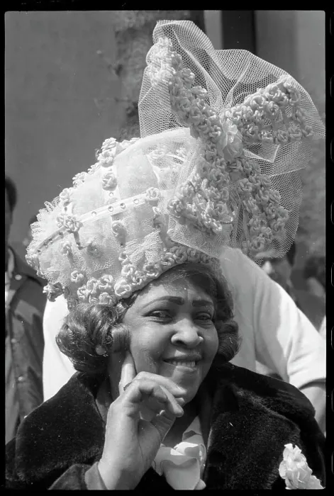 Framed Print : Woman Wearing a Easter Hat at the Parade Framed Print : Woman Wearing a Easter Hat at the Parade