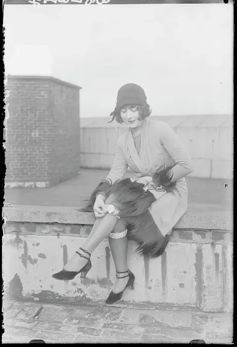 Framed Print : Woman Wearing Garter Bank Framed Print : Woman Wearing Garter Bank