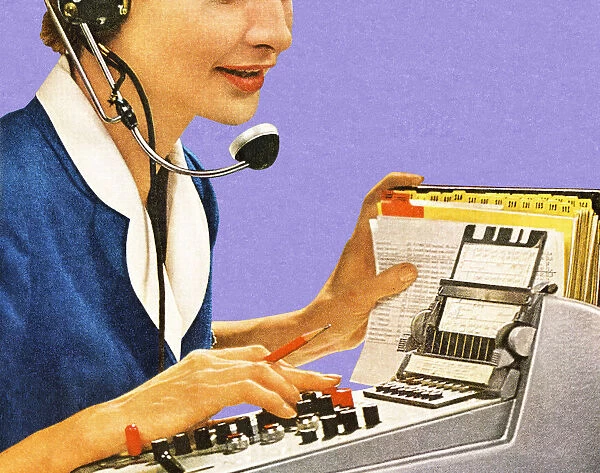 Woman Wearing Headset