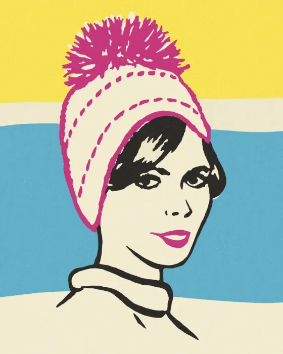 Framed Print : Woman Wearing a Knit Cap Framed Print : Woman Wearing a Knit Cap