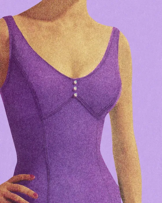 Framed Print : Woman Wearing Purple Bathing Suit Framed Print : Woman Wearing Purple Bathing Suit
