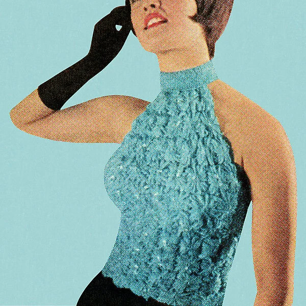 Woman Wearing Turquoise Top