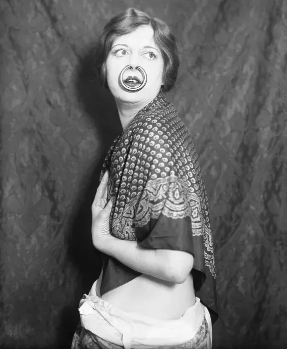 Framed Print : Woman Wears Nose Ring In 1924 Framed Print : Woman Wears Nose Ring In 1924