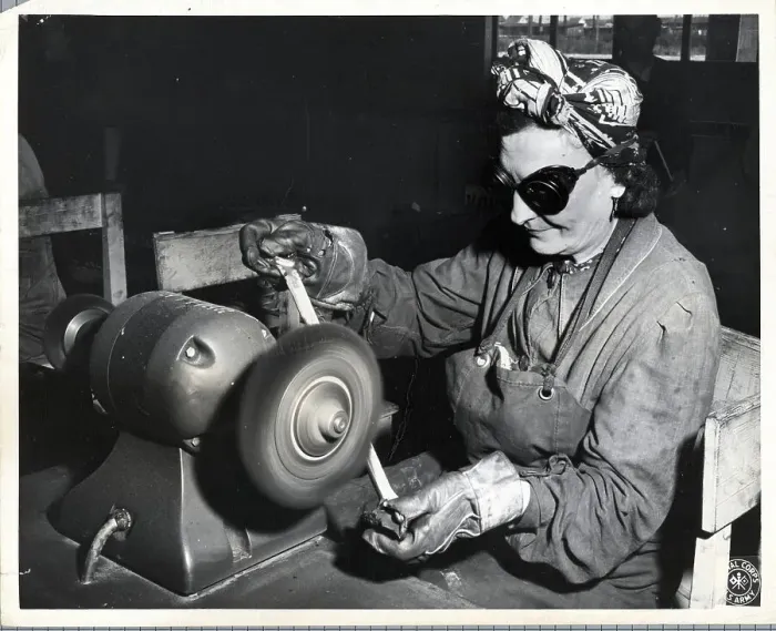 Framed Print : Woman Worker in Tool Factory Framed Print : Woman Worker in Tool Factory
