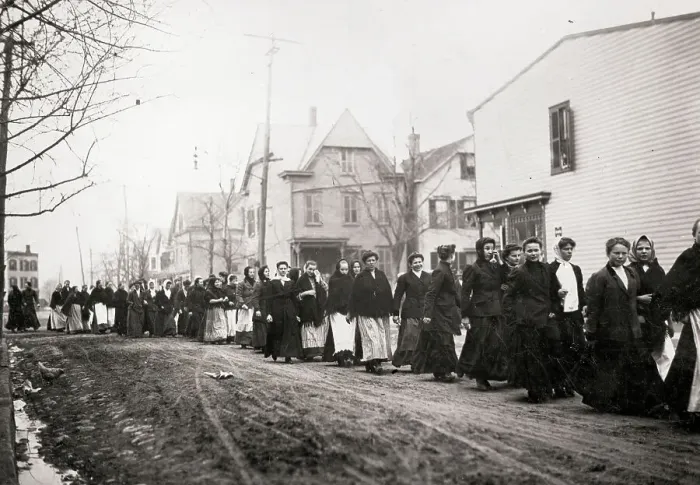 Framed Print : Woman Workers On Strike March / Street