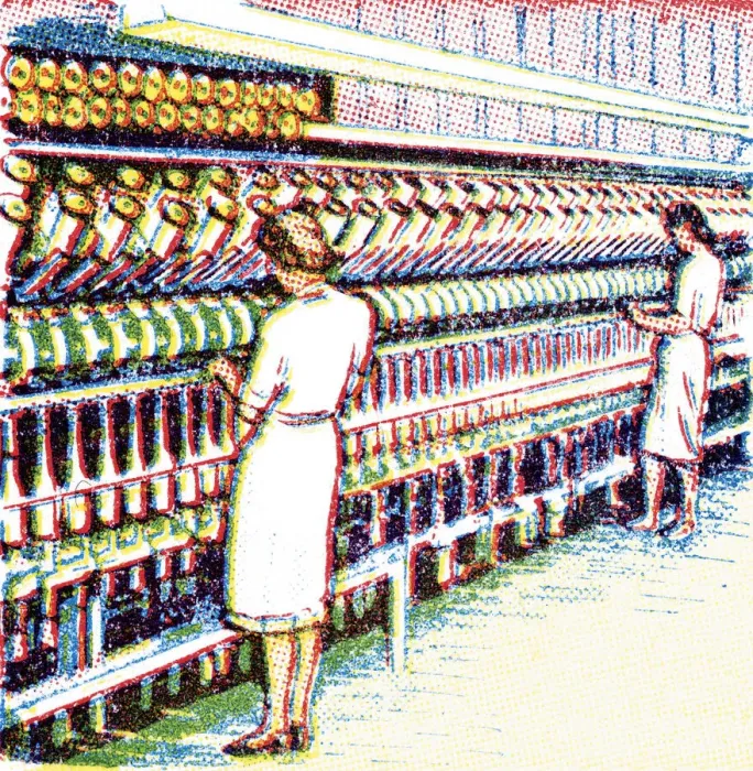 Framed Print : Two Woman Working In a Factory Framed Print : Two Woman Working In a Factory