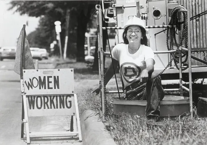 Framed Print : Woman Working For Phone Company Framed Print : Woman Working For Phone Company