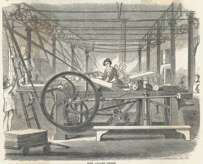 Framed Print : Woman Working on the Printing Press Framed Print : Woman Working on the Printing Press