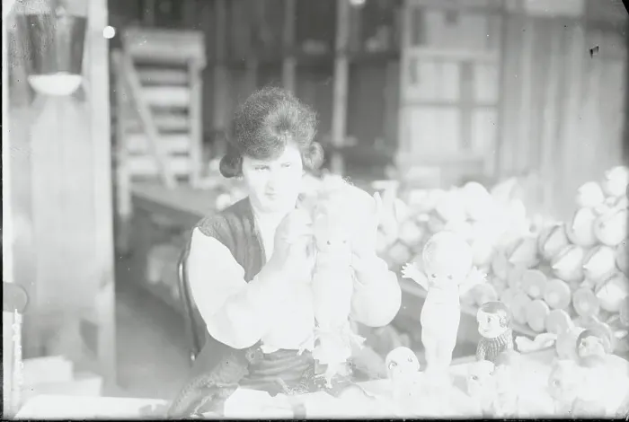 Framed Print : Woman Working in Toy Factory Framed Print : Woman Working in Toy Factory