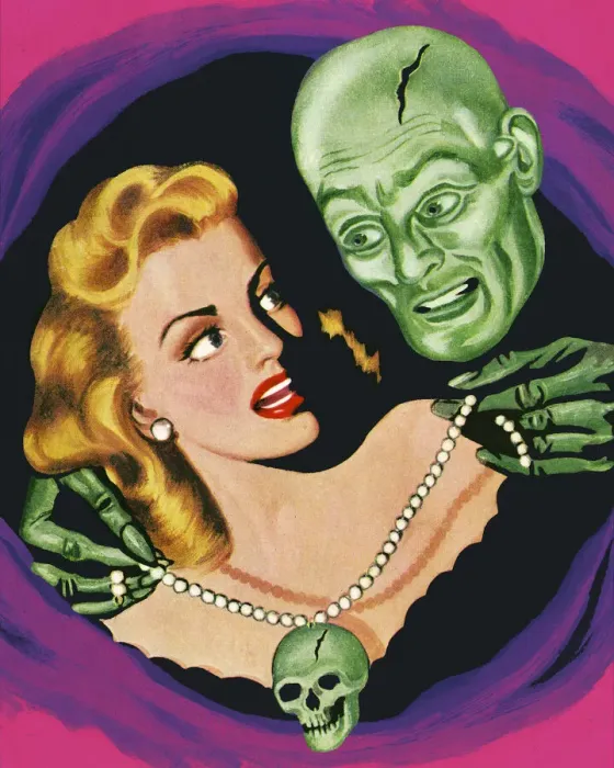 Framed Print : Woman and Zombie Framed Print : Woman and Zombie