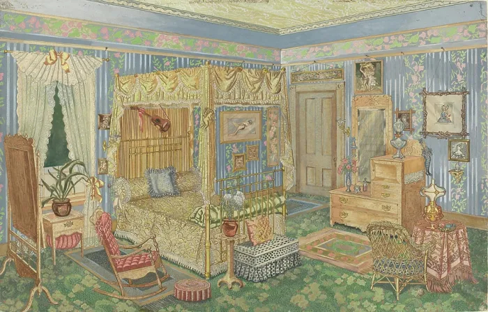 Framed Print : Womans Bedroom
