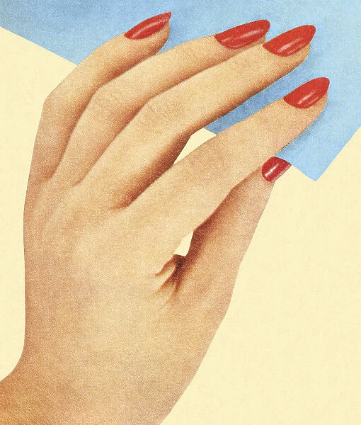 Womans Hand With Red Nail Polish