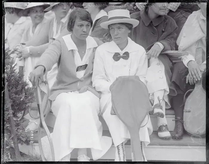 Framed Print : Women at 1915 Tennis Tourney