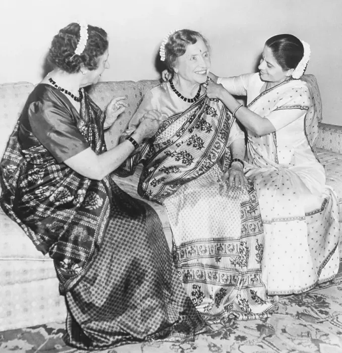 Framed Print : Women Arranging Helen Keller's Sari Framed Print : Women Arranging Helen Keller's Sari