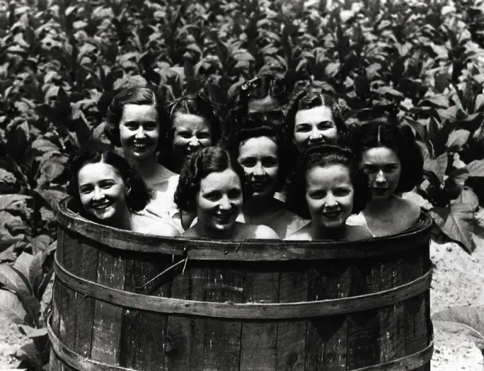 Framed Print : Women in a Barrel Framed Print : Women in a Barrel