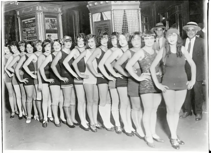 Framed Print : Women in Bathing Suits Posing at Fashion Show Framed Print : Women in Bathing Suits Posing at Fashion Show
