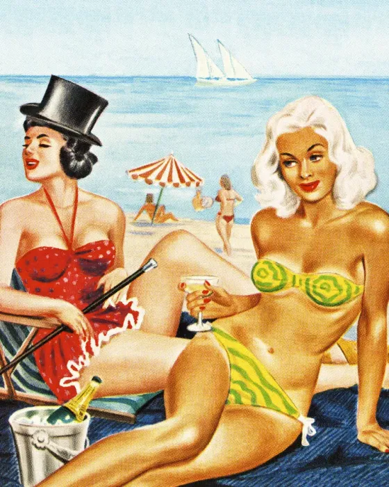 Framed Print : Two Women at the Beach Framed Print : Two Women at the Beach
