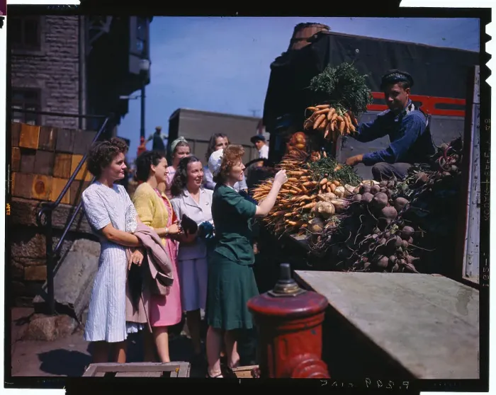 Framed Print : Women Buying Vegetables at Market
