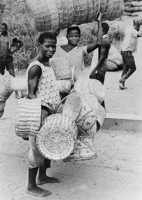Framed Print : Women Carrying Baskets Framed Print : Women Carrying Baskets