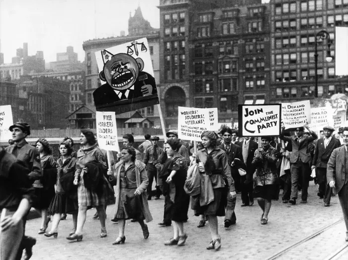 Framed Print : Women Carrying Signs in Communist Rally Framed Print : Women Carrying Signs in Communist Rally