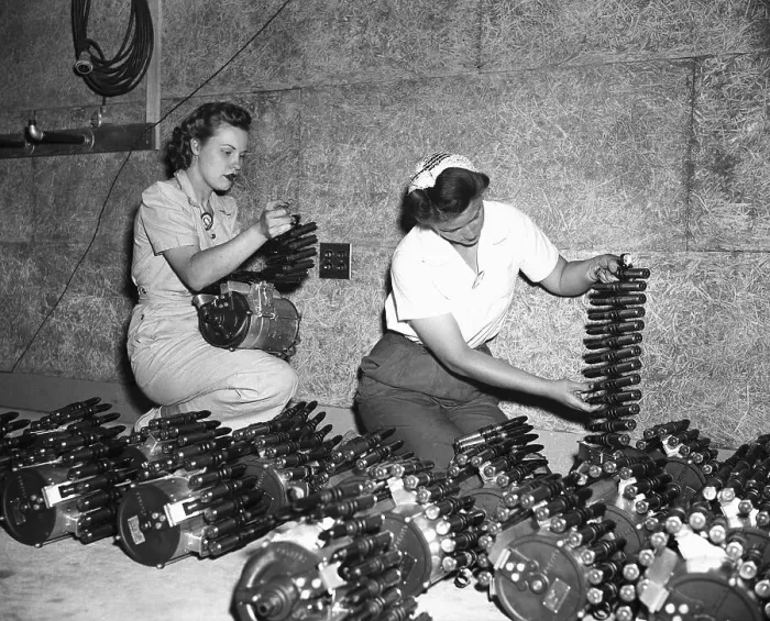 Framed Print : Women Checking Rounds of Ammunition Framed Print : Women Checking Rounds of Ammunition