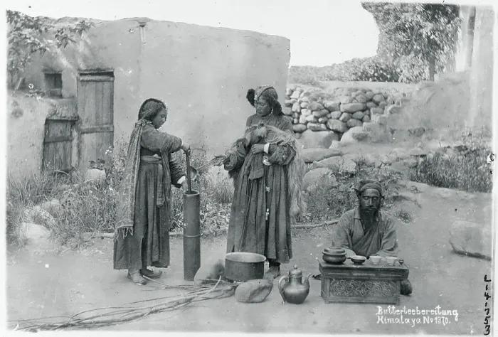 Framed Print : Women Churning Butter