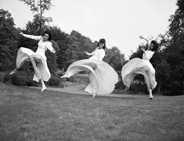 Framed Print : Women Dancing in Meadow