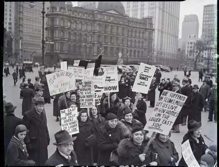 Framed Print : Women Demonstrate For Low Rent Housing Framed Print : Women Demonstrate For Low Rent Housing