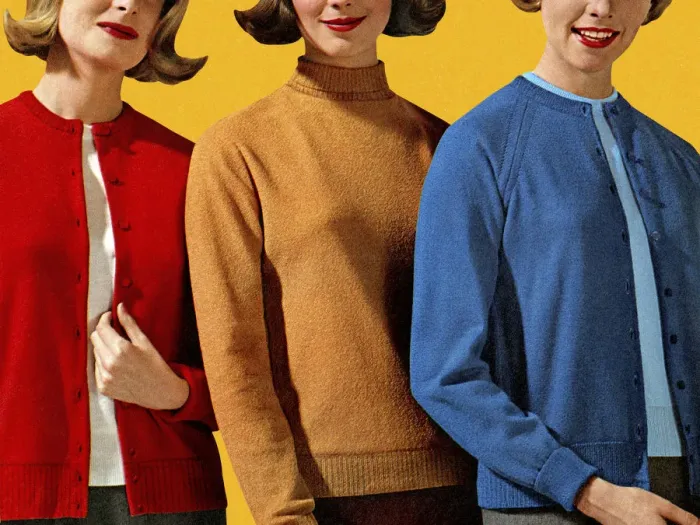 Framed Print : Three Women in Different Color Sweaters Framed Print : Three Women in Different Color Sweaters