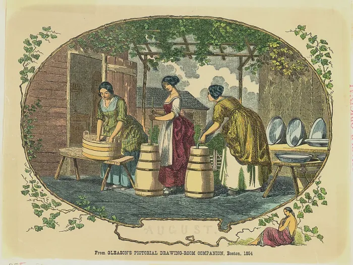Framed Print : Women Doing Housework Framed Print : Women Doing Housework