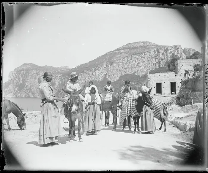 Framed Print : Women with Donkeys