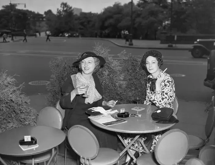 Framed Print : Two Women Drinking At Sidewalk Cafe Framed Print : Two Women Drinking At Sidewalk Cafe