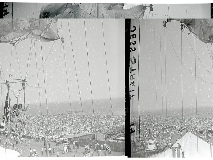 Framed Print : Two Women Enjoying the Parachute Ride Framed Print : Two Women Enjoying the Parachute Ride