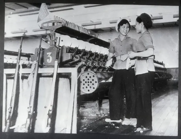 Framed Print : Women Factory Workers With Rifles In Nam Framed Print : Women Factory Workers With Rifles In Nam