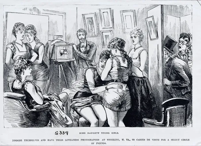 Framed Print : Nine Women Frolicking for Camera Framed Print : Nine Women Frolicking for Camera