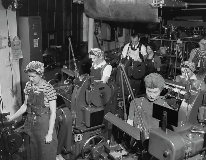 Framed Print : Women Gear Cutters Framed Print : Women Gear Cutters