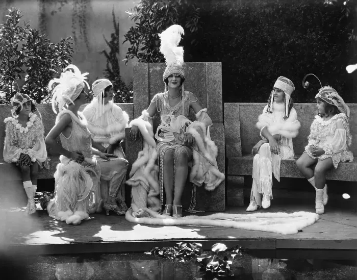 Framed Print : Women and girls wearing stage costumes Framed Print : Women and girls wearing stage costumes