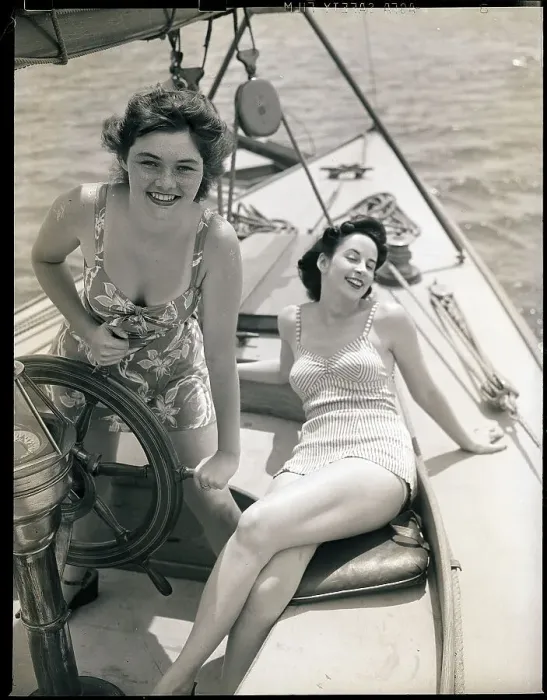 Framed Print : Women at the Helm of Sailboat Framed Print : Women at the Helm of Sailboat