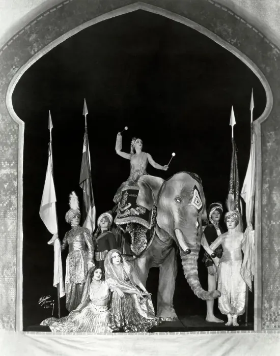 Framed Print : Women In Indian Costume;Elephant;Ziegfel Framed Print : Women In Indian Costume;Elephant;Ziegfel