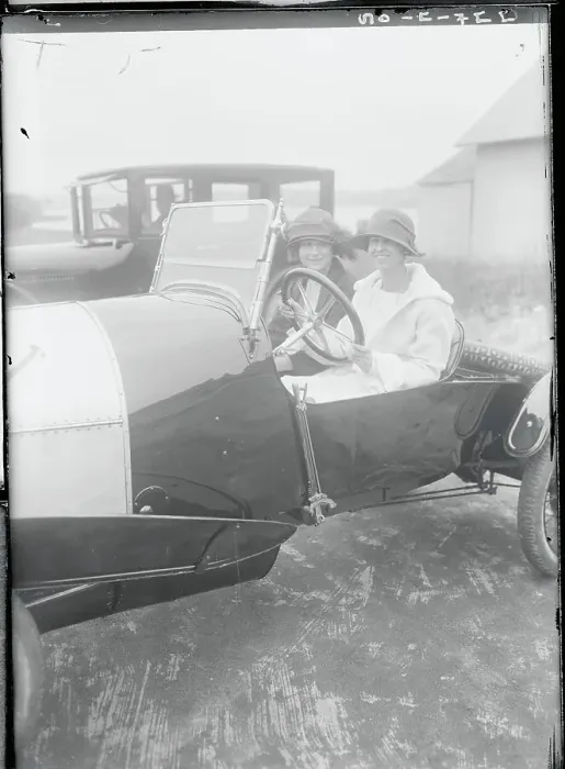 Framed Print : Women Inside Car Framed Print : Women Inside Car