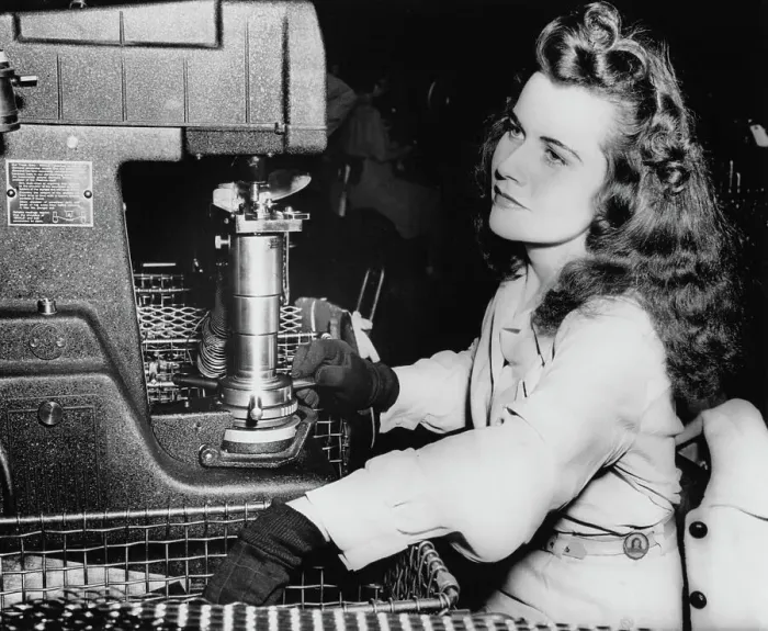 Framed Print : Women Join Manufacturing Workforce Framed Print : Women Join Manufacturing Workforce