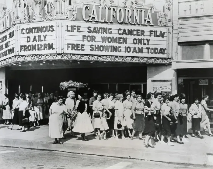 Framed Print : Women Leaving Free Theater Documentary Showing on Cancer Framed Print : Women Leaving Free Theater Documentary Showing on Cancer