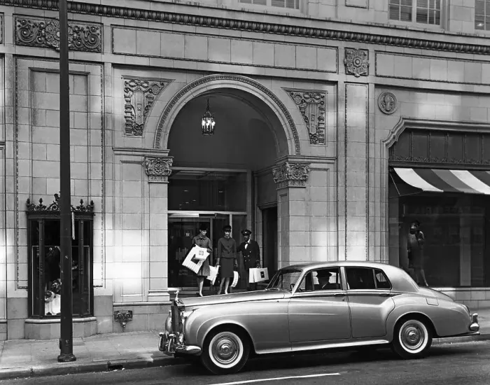 Framed Print : Women Leaving Neiman Marcus For Car Framed Print : Women Leaving Neiman Marcus For Car