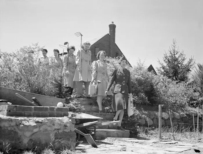 Framed Print : Women Marching to Work