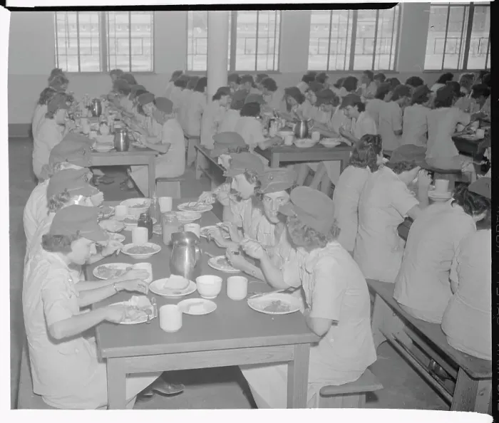 Framed Print : Women Marines Eating in Mess Hall