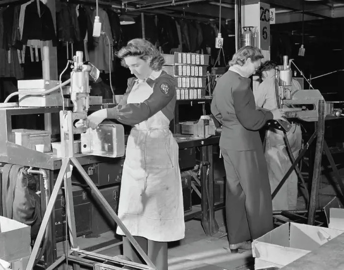 Framed Print : Women and Men Work Together at Consolidated Framed Print : Women and Men Work Together at Consolidated